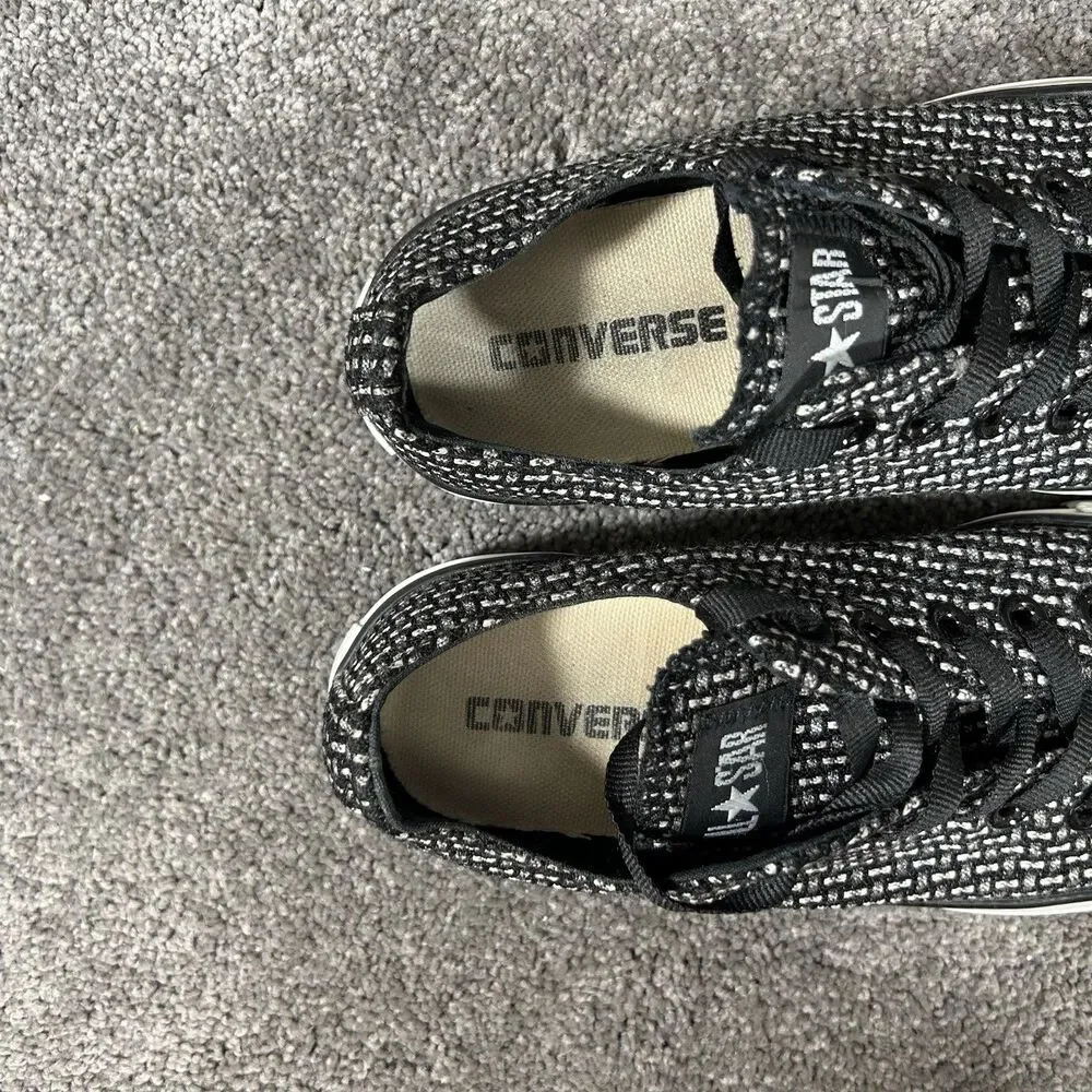 Converse Chuck Taylor All Star Hex Jacquard OX 119121F Women’s Sz 7 Black Shoes